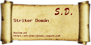 Striker Domán névjegykártya