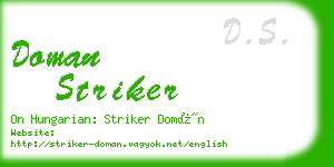 doman striker business card